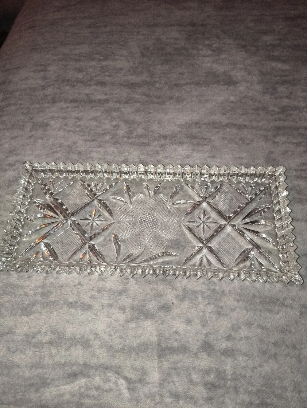 Pressed Glass Rectangular Serving Tray - Clear - Picture 1 of 1